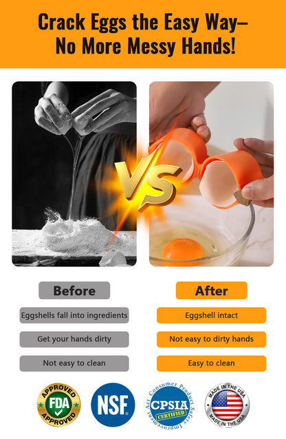 Egg shell Opener, Eggshell Cracker for Eggs, Stainless Steel Egg Peeler, Handheld Egg Seperator Tool, Quick Egg Breaker for Kitchen-🇺🇸 Made in the USA