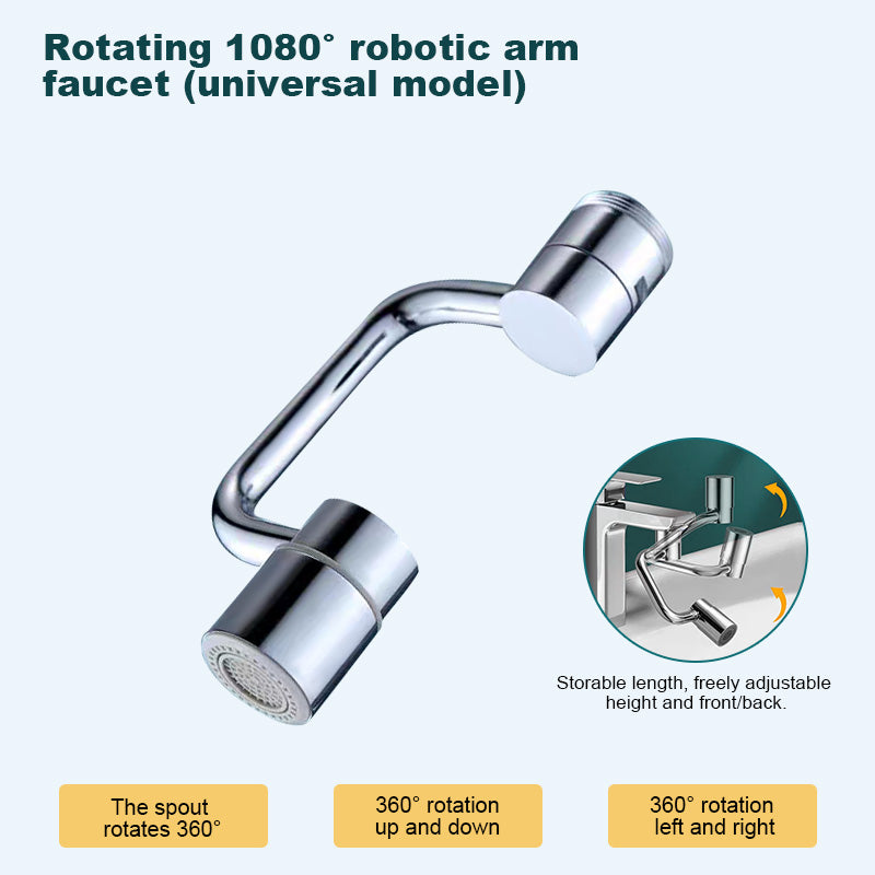 👍Last Day Promotion 49% OFF👍👍Rotating 1080° robotic arm faucet (universal model)--👩‍👩‍👧‍👧The direction and water flow rate can be freely adjusted