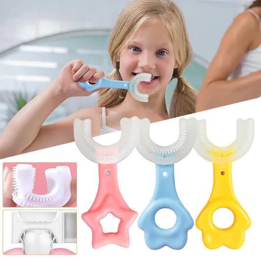 🔥Last Day Promotion 49% OFF🔥U-shaped Children's Toothbrush--💯Full silicone design, safe and does not hurt gums