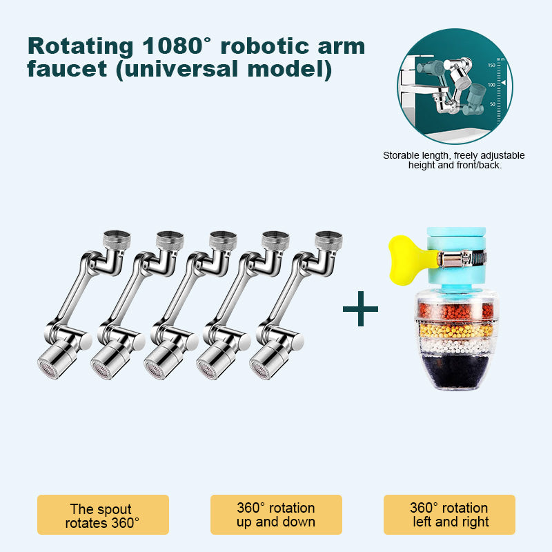 💖Last Day Promotion 49% OFF💖Rotating 1080° robotic arm faucet (universal model)--👩‍👩‍👧‍👧The direction and water flow rate can be freely adjusted