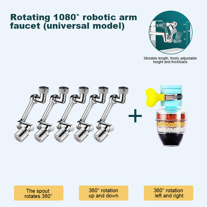 💖Last Day Promotion 49% OFF💖Rotating 1080° robotic arm faucet (universal model)--👩‍👩‍👧‍👧The direction and water flow rate can be freely adjusted