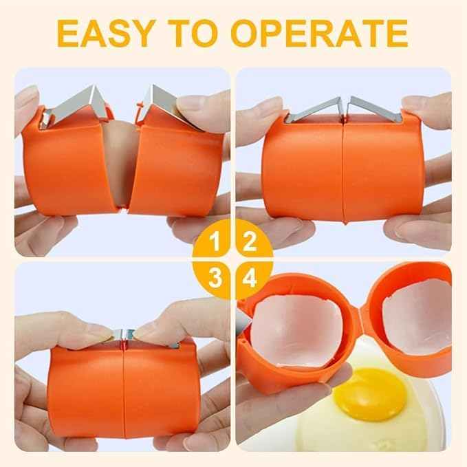 Egg shell Opener, Eggshell Cracker for Eggs, Stainless Steel Egg Peeler, Handheld Egg Seperator Tool, Quick Egg Breaker for Kitchen-🇺🇸 Made in the USA