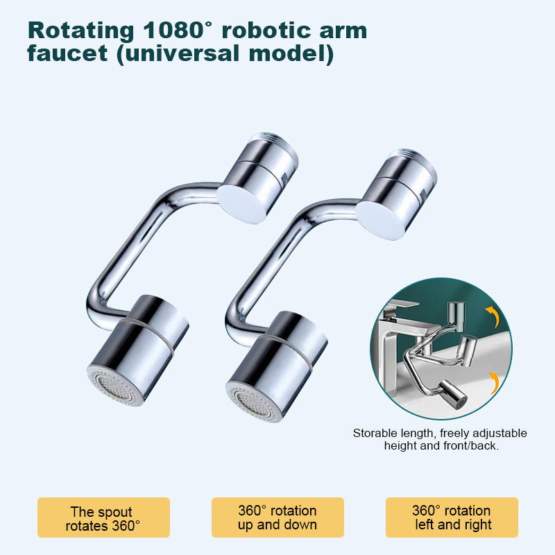 💥Last Day Promotion 49% OFF💥🛀Rotating 1080° robotic arm faucet (universal model)--👩‍👩‍👧‍👧The direction and water flow rate can be freely adjusted