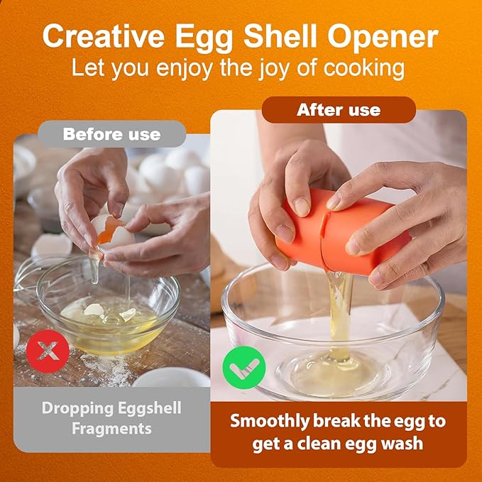 Egg shell Opener, Eggshell Cracker for Eggs, Stainless Steel Egg Peeler, Handheld Egg Seperator Tool, Quick Egg Breaker for Kitchen-🇺🇸 Made in the USA