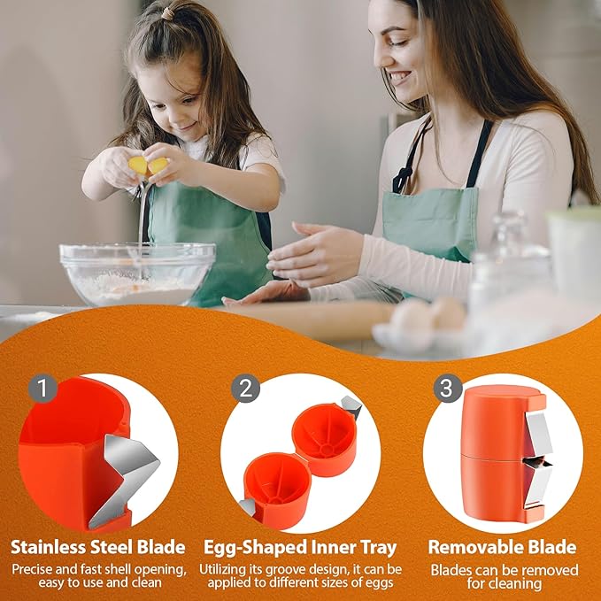 Egg shell Opener, Eggshell Cracker for Eggs, Stainless Steel Egg Peeler, Handheld Egg Seperator Tool, Quick Egg Breaker for Kitchen-🇺🇸 Made in the USA