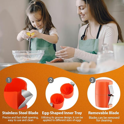 Egg shell Opener, Eggshell Cracker for Eggs, Stainless Steel Egg Peeler, Handheld Egg Seperator Tool, Quick Egg Breaker for Kitchen-🇺🇸 Made in the USA