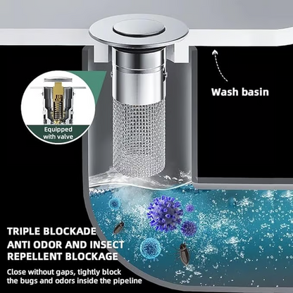 🥇Last Day Promotion 60% OFF🥇⚡TIMNAMY™ Pop Up Sink Drain Strainer----❤️Keeps your drain clean and free from debris