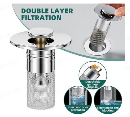 ✅Last Day Promotion 49% OFF👍TIMNAMY™ Pop Up Sink Drain Strainer----👍Removes odors and prevents blockages