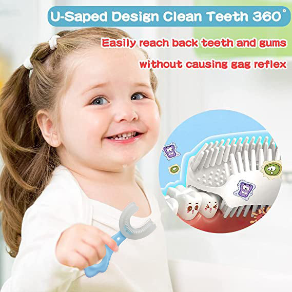 🔥Last Day Promotion 49% OFF🔥U-shaped Children's Toothbrush--💯Full silicone design, safe and does not hurt gums