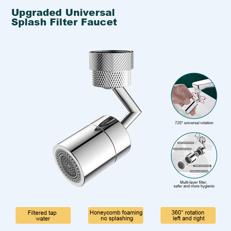 🔥Last Day Promotion 49% OFF🔥👍Upgraded Universal Splash Filter Faucet--👩‍👩‍👧‍👧The direction and water flow rate can be freely adjusted