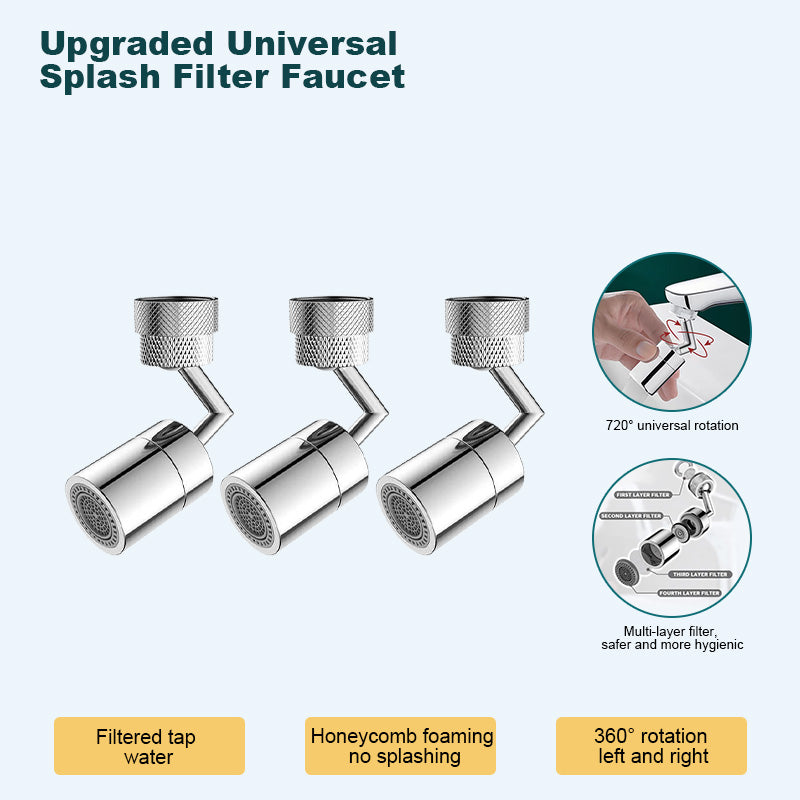 🔥Last Day Promotion 49% OFF🔥👍Upgraded Universal Splash Filter Faucet--👩‍👩‍👧‍👧The direction and water flow rate can be freely adjusted