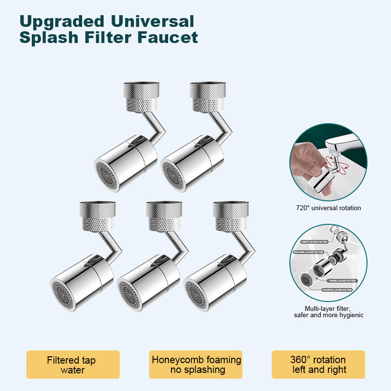 🔥Last Day Promotion 49% OFF🔥👍Upgraded Universal Splash Filter Faucet--👩‍👩‍👧‍👧The direction and water flow rate can be freely adjusted