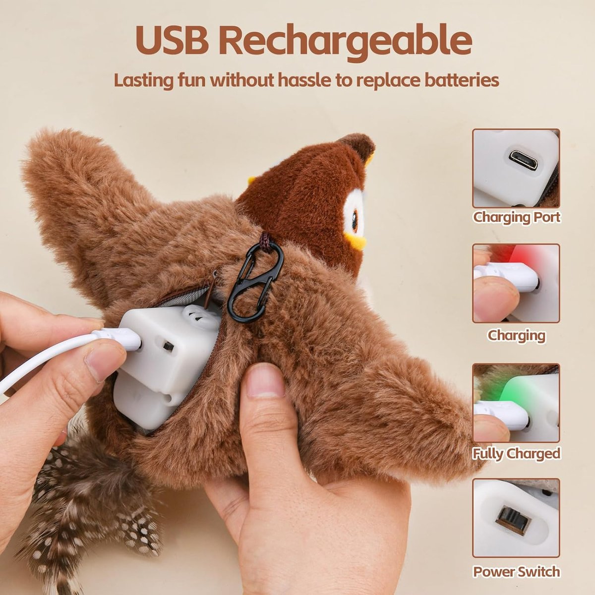 🔥Last Day 40% OFF - 🐾Interactive Chirping Bird Cat Toy