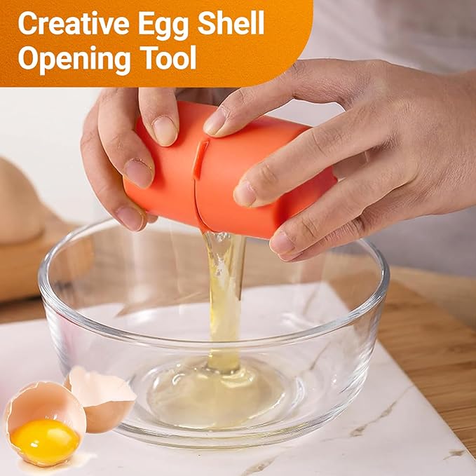 Egg shell Opener, Eggshell Cracker for Eggs, Stainless Steel Egg Peeler, Handheld Egg Seperator Tool, Quick Egg Breaker for Kitchen-🇺🇸 Made in the USA