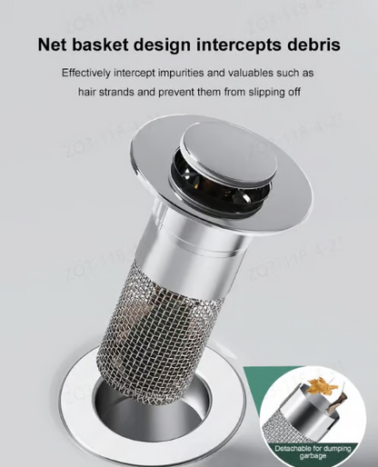 ✅Last Day Promotion 49% OFF👍TIMNAMY™ Pop Up Sink Drain Strainer----👍Removes odors and prevents blockages
