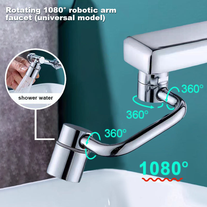 🏆Last Day Promotion 49% OFF🌟🌟TIMNAMY™ Rotating 1080° robotic arm faucet (universal model)--✅The direction and water flow rate can be freely adjusted