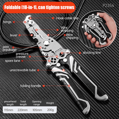 🥇2025 New Upgrade🥇TIMNAMY™ Multifunctional Folding Wire Stripper-Professional Electrician Tool 【⚡Last Day Promotion 60% OFF】